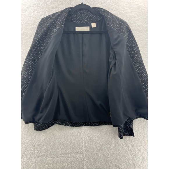Dana Buchman Womens Suit Jacket Black White Polka Dot Long Sleeve Pockets 6 - Picture 6 of 10